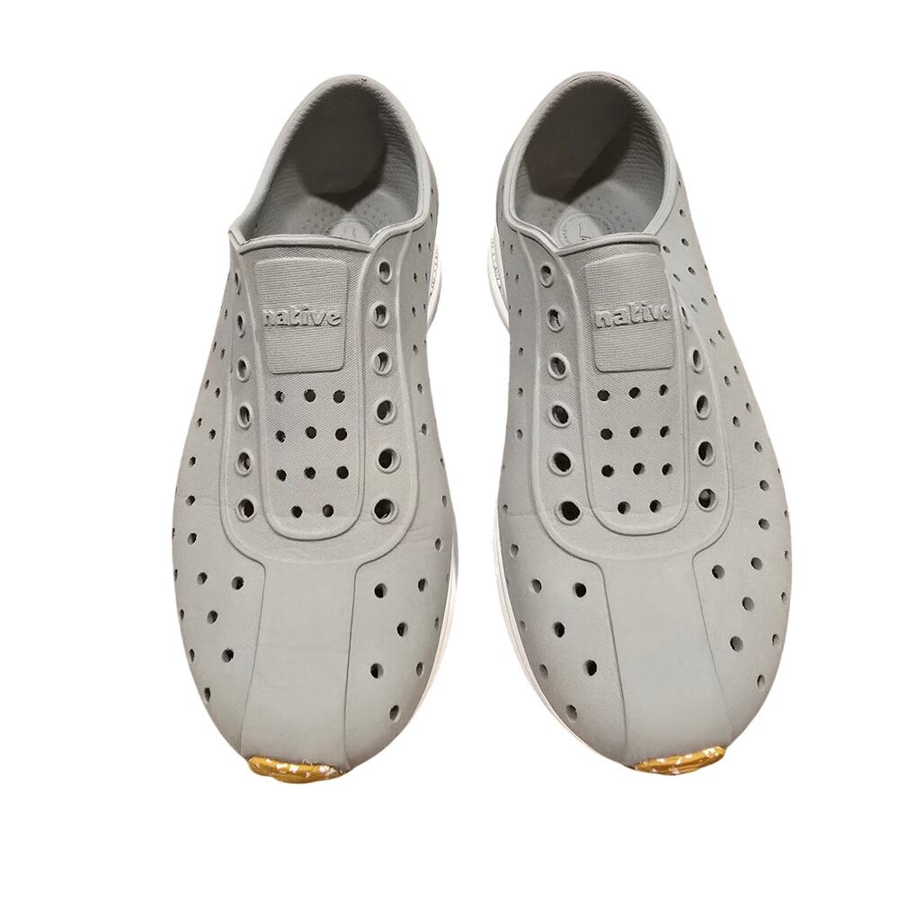 Unisex Kid's Native Robbie Sugarlite Gray Slip On Shoes | Size J1
